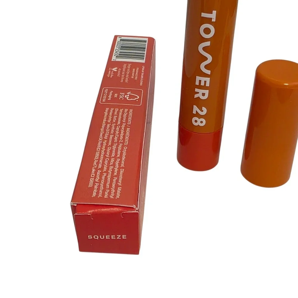 Tower 28 JuiceBalm Tinted Lip Balm Squeeze Pink Coral Glossy 0.09oz New in Box